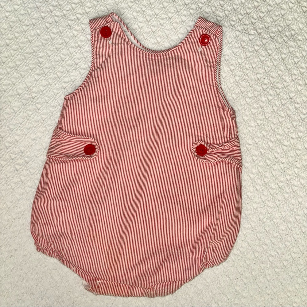 Lime Green 18 month red and white striped bubble